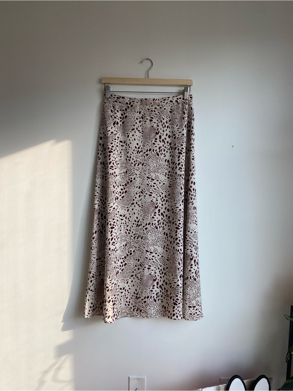 Wilfred Cream Midi Skirt with Brown Print